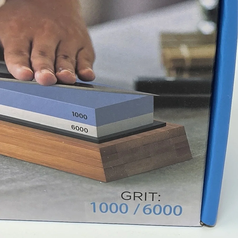 New Sharp Pebble Premium WhiteStone Sharpening Stone Bamboo Base 1000/6000 Grit